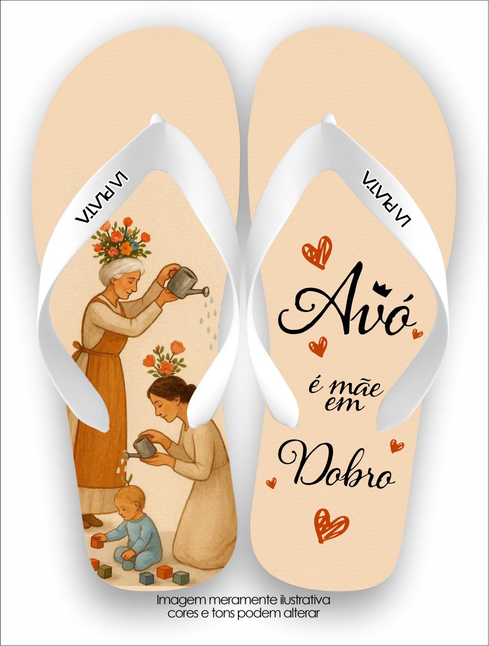Chinelo Tradicional La Dia das Mães Avó é Mãe em Dobro