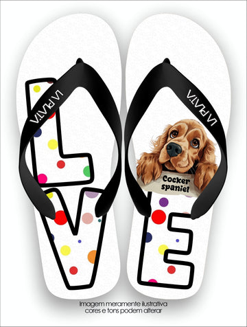 Chinelo Tradicional La Patinhas Dogs Cocker Spaniel Olhar Fofo