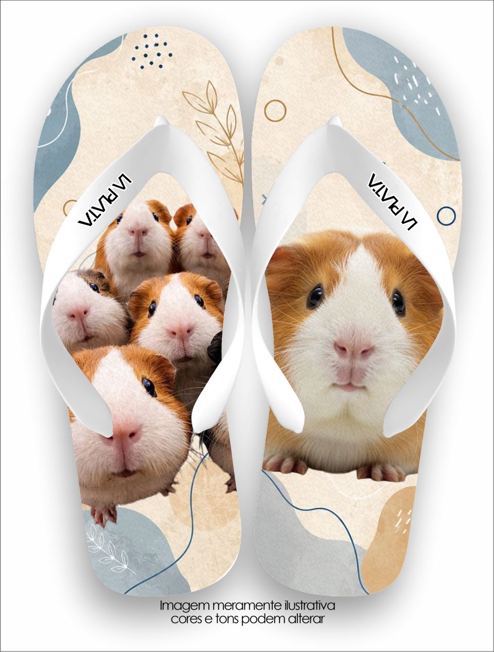 Chinelo Tradicional La Bicharada Porquinhos da Índia