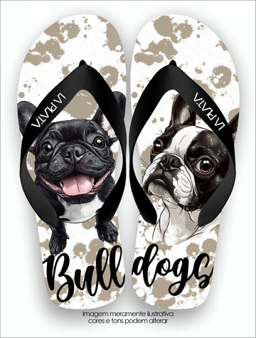 Chinelo Tradicional La Patinhas Dogs Buldogue Amor que Encanta