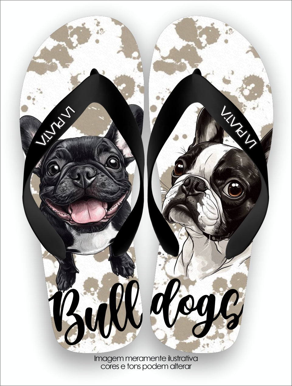 Chinelo Tradicional La Patinhas Dogs Buldogue Amor que Encanta
