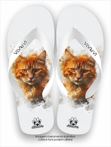 Chinelo Tradicional La Patinhas Cats Laranja