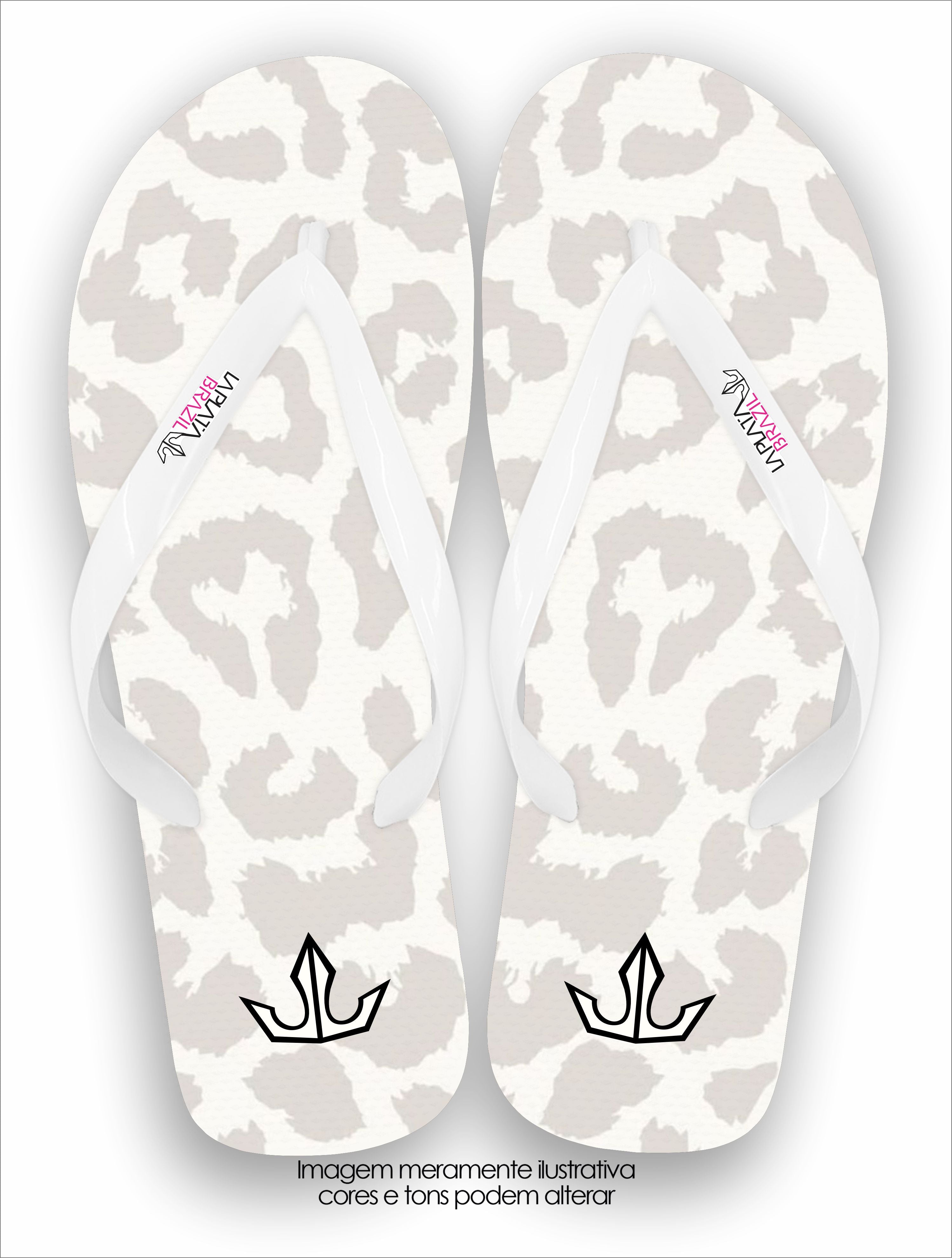 Chinelo Tradicional La Feminina Manchas Onça Conforto Total