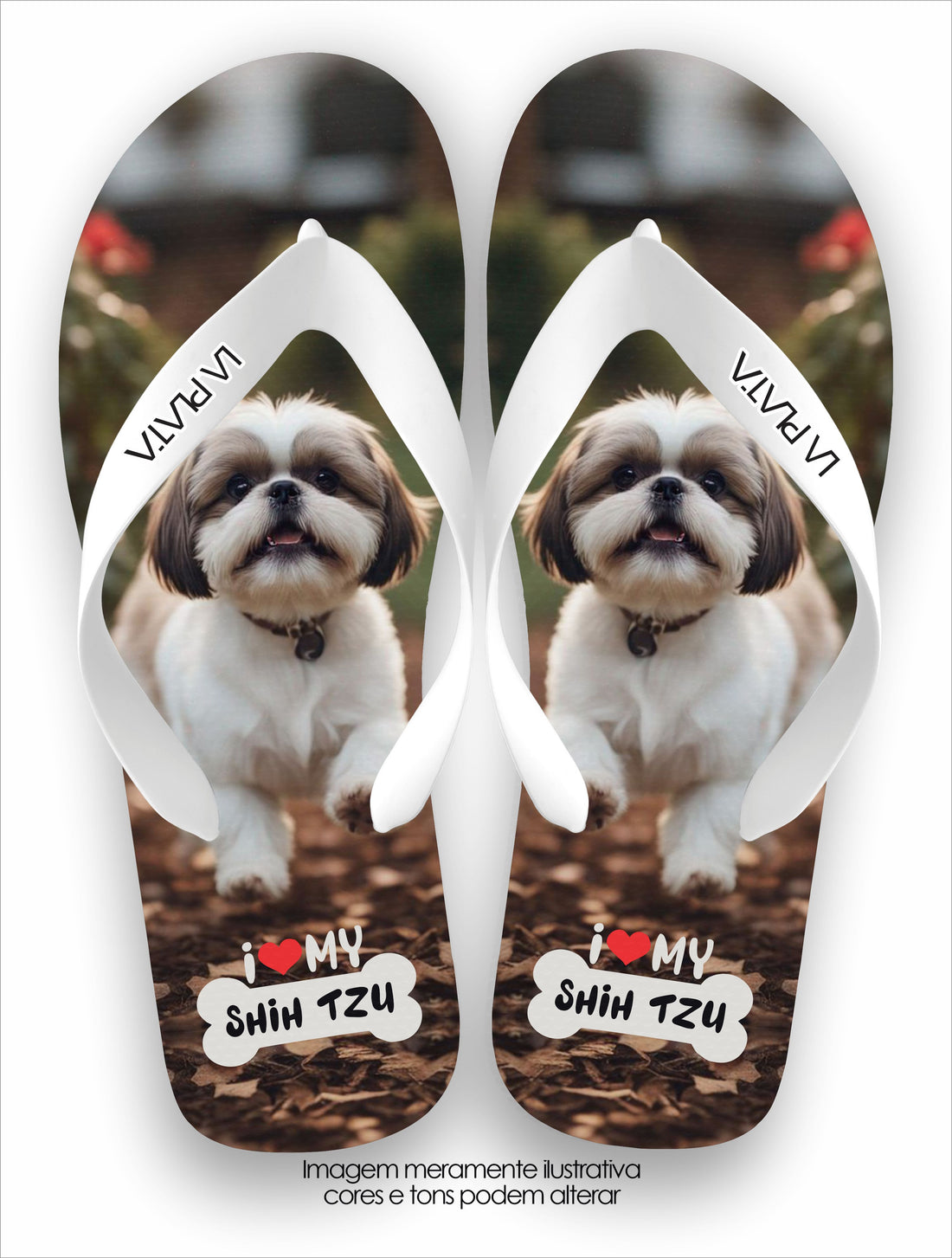 Chinelo Tradicional La Patinhas I Love My Shih-Tzu 02