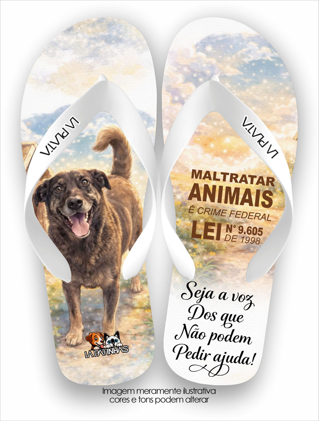 Chinelo Tradicional La Patinhas Dogs Ensine o Próximo - Cachorro Orelha