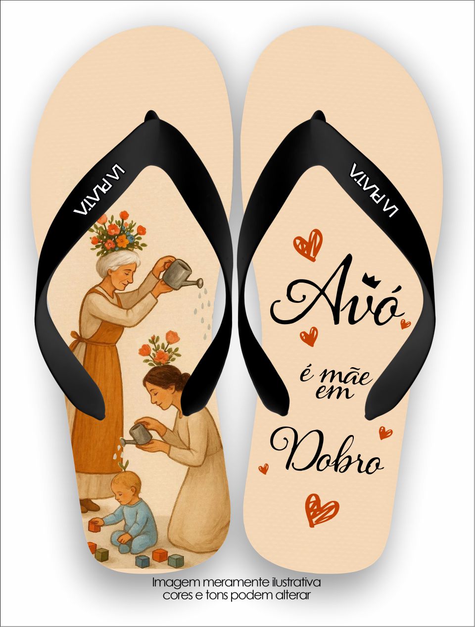 Chinelo Tradicional La Dia das Mães Avó é Mãe em Dobro
