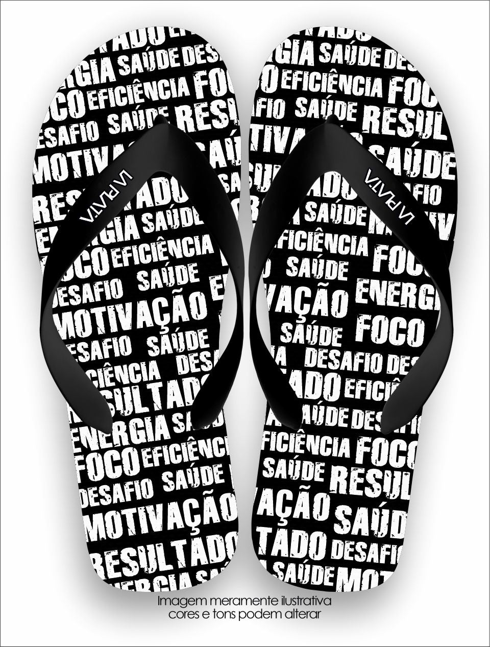 Chinelo Tradicional La Fitness Foco Saúde Desafio (Fundo Preto)