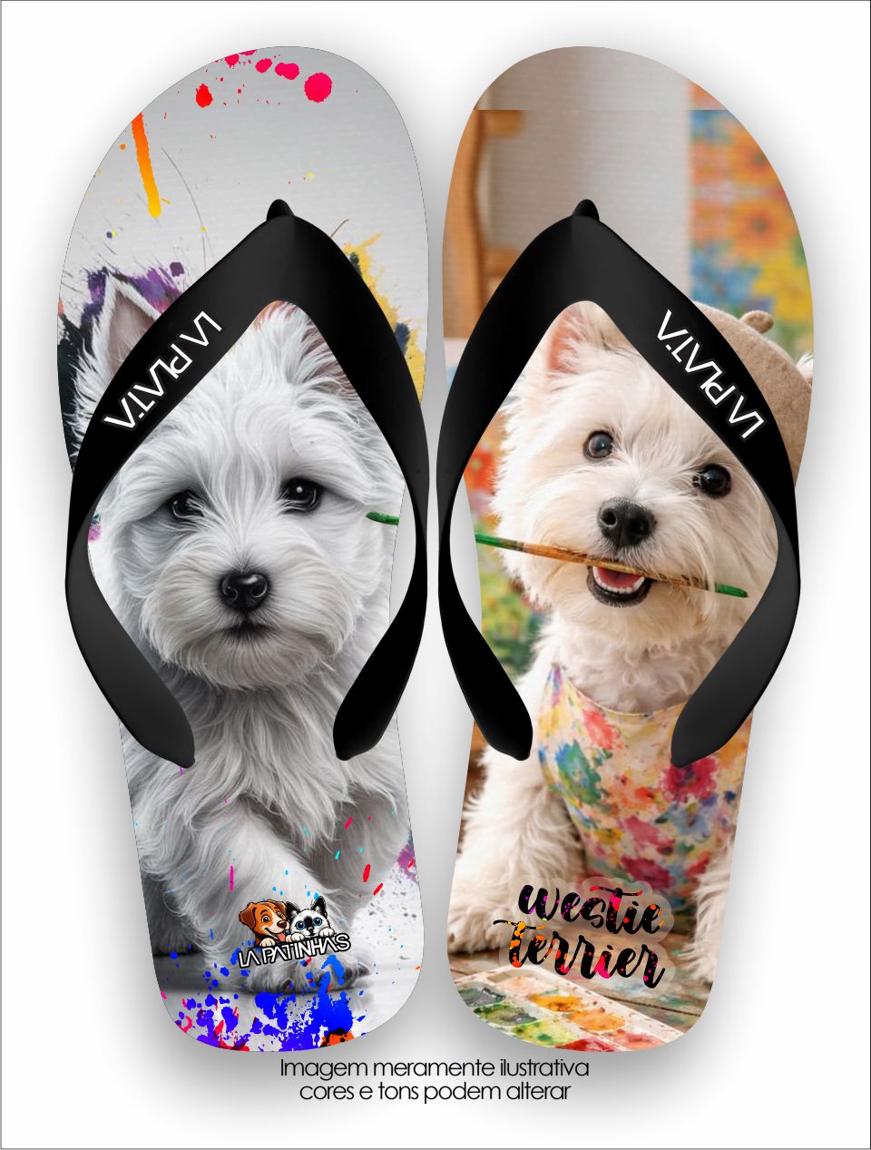 Chinelo Tradicional La Patinhas Dogs Westie Terrier