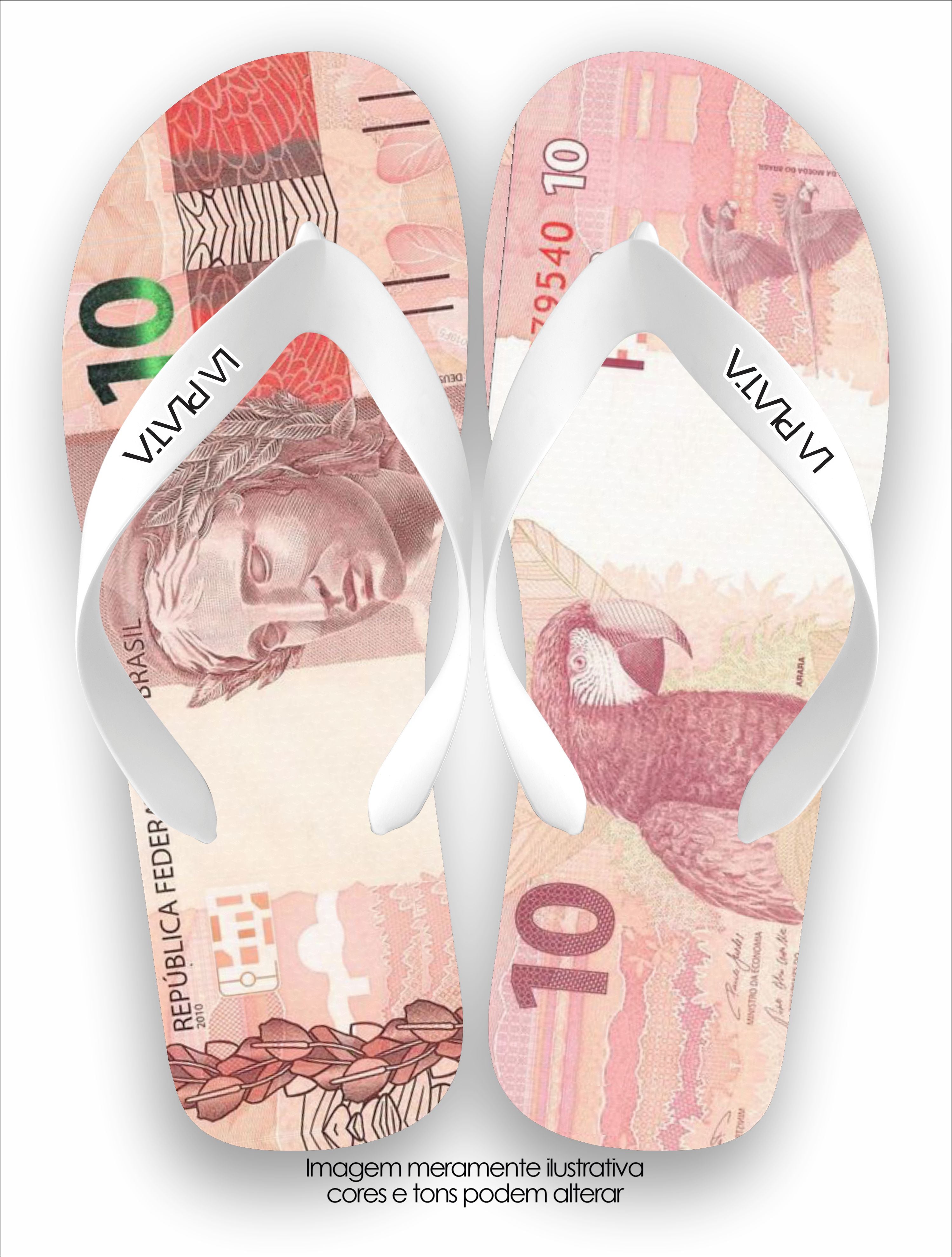 Chinelo Tradicional La Cédulas 10 Reais