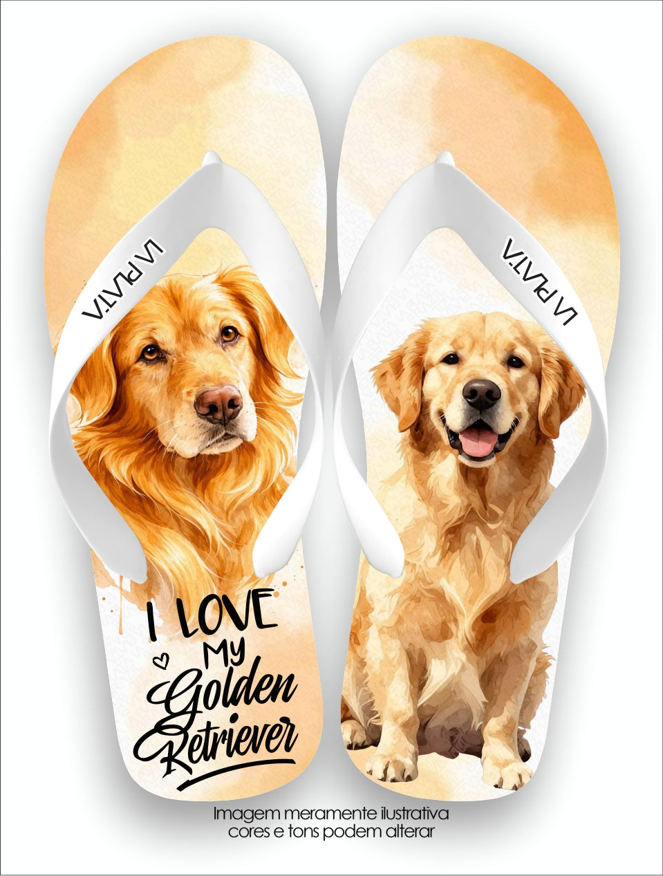 Chinelo Tradicional La Patinhas Dogs Golden Caramelo