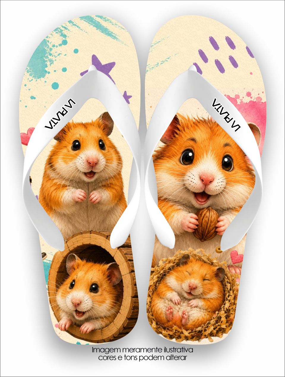 Chinelo Tradicional La Bicharada Hamsters Caramelo Baby