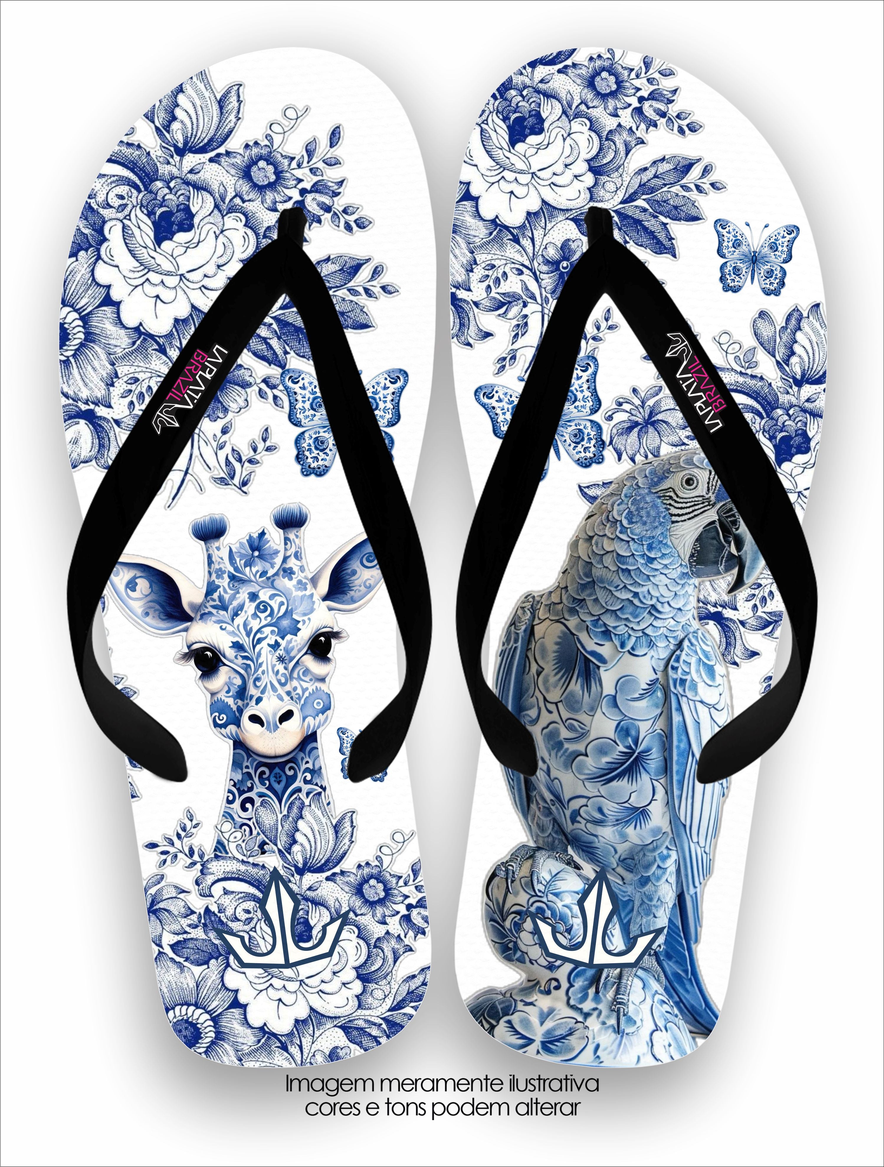 Chinelo Tradicional La feminina Girafa Blue Conforto Total