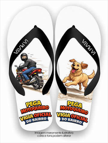 Chinelo Tradicional La Patinhas Dogs Pega Motoqueiro