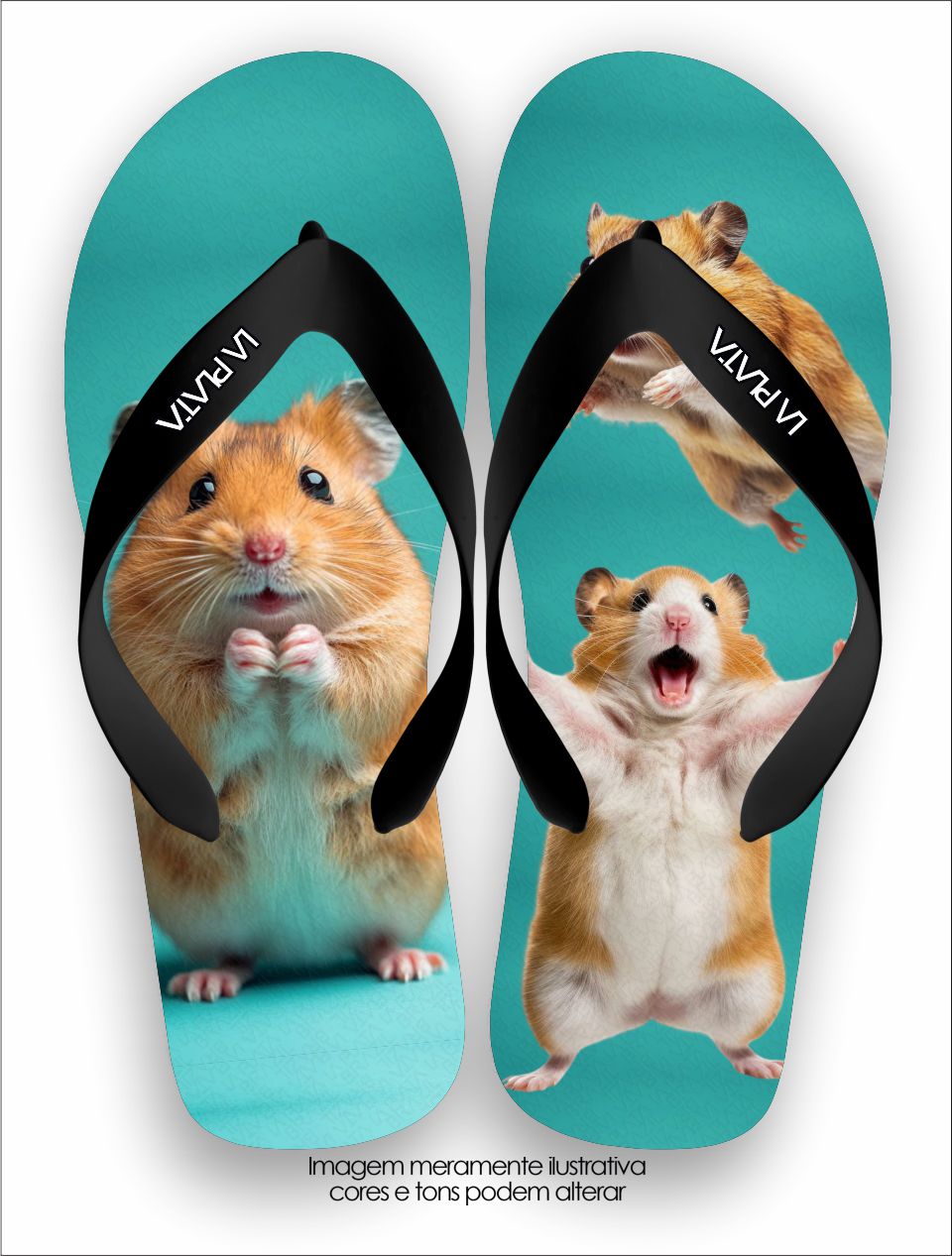 Chinelo Tradicional La Bicharada Hamsters Peludinhos