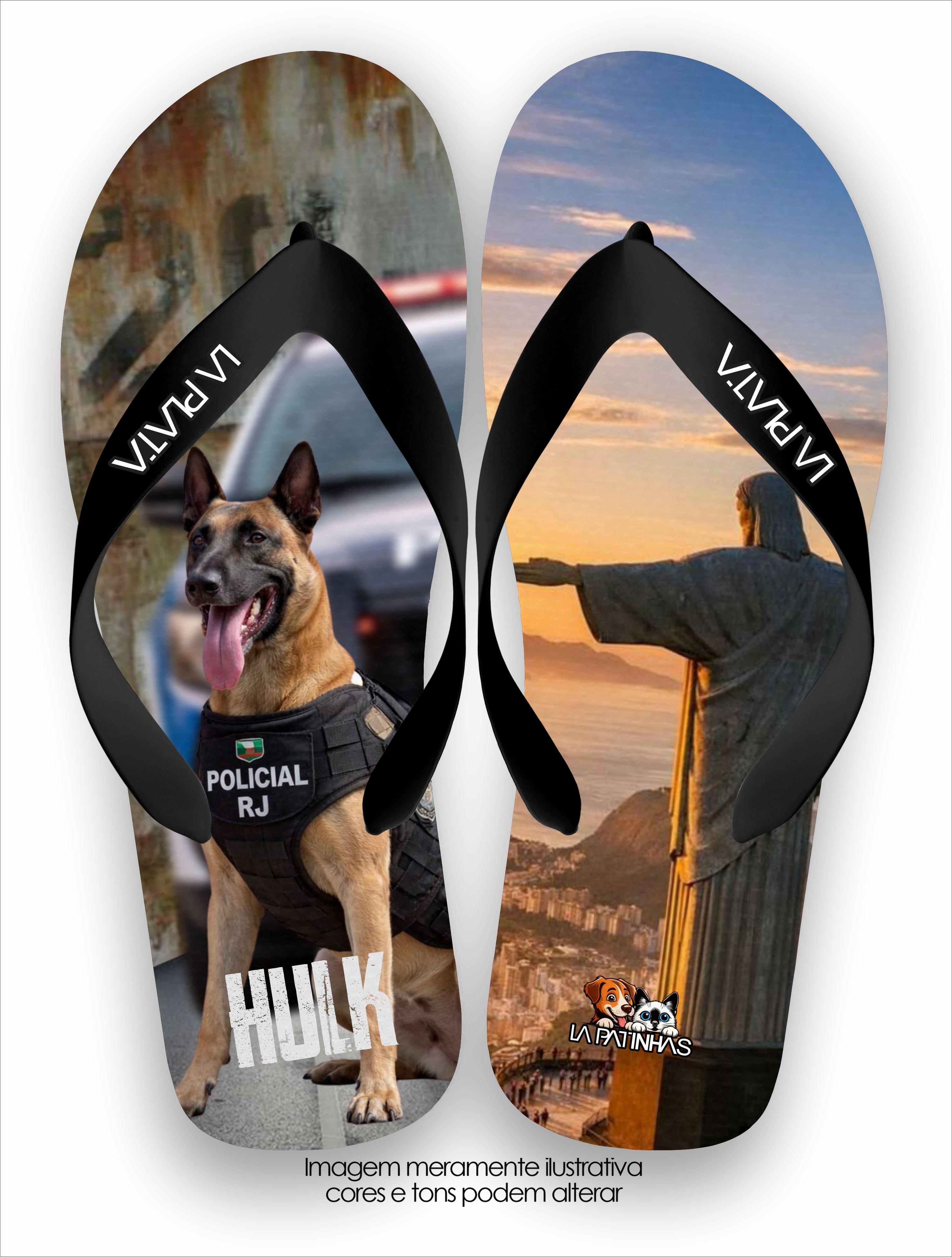 Chinelo Tradicional La Patinhas Dogs K9 Hulk Rio