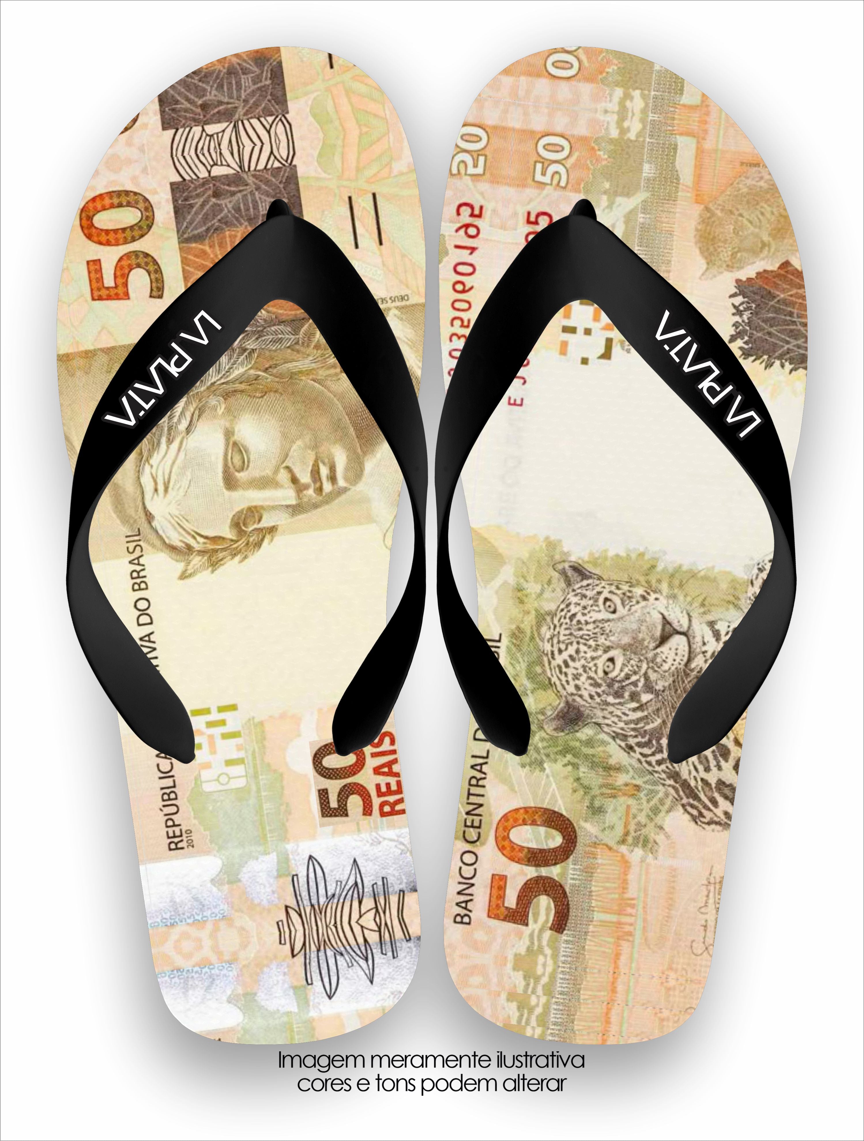 Chinelo Tradicional La Cédulas 50 Reais
