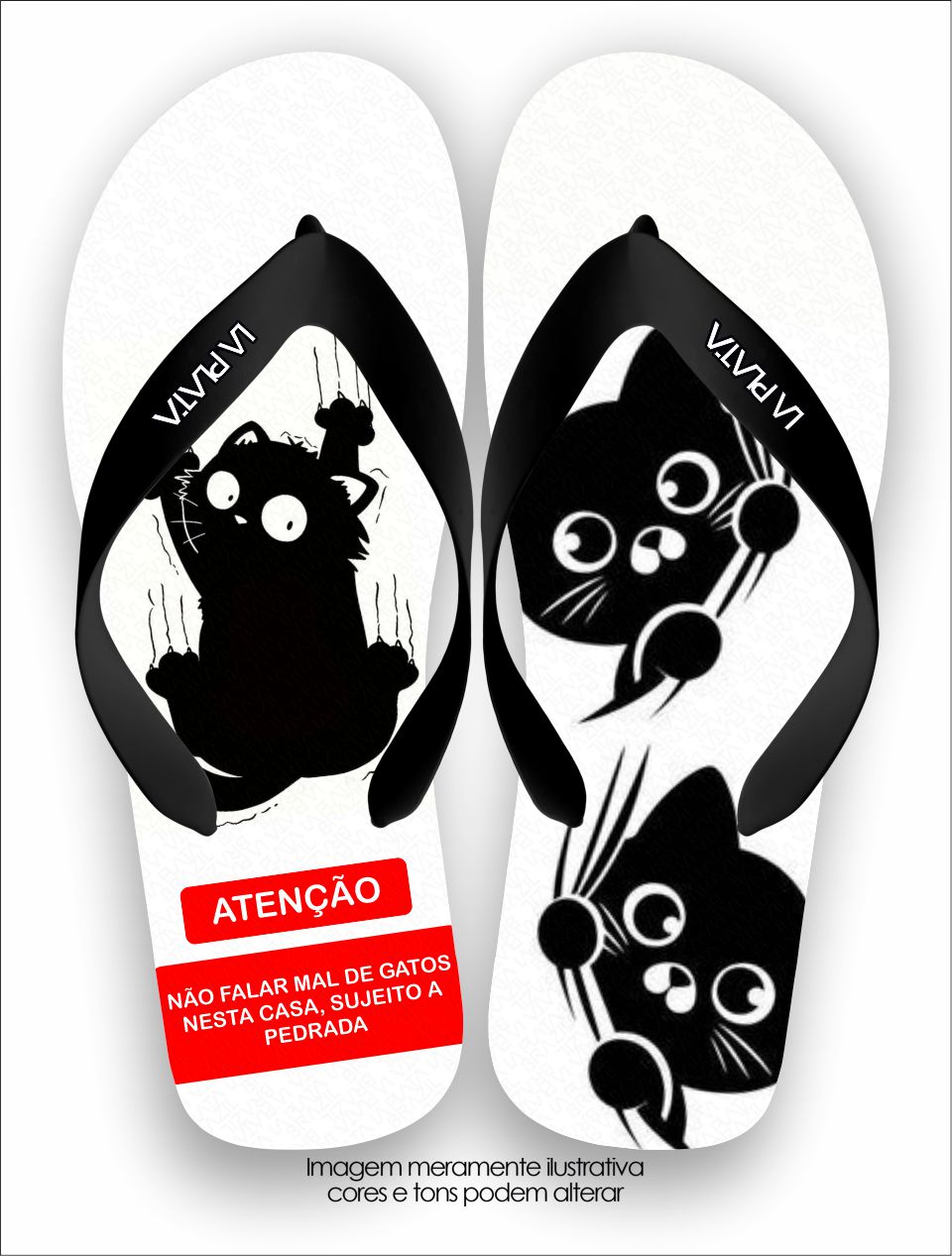 Chinelo Tradicional La Patinhas Cats Proibido falar mal de gato