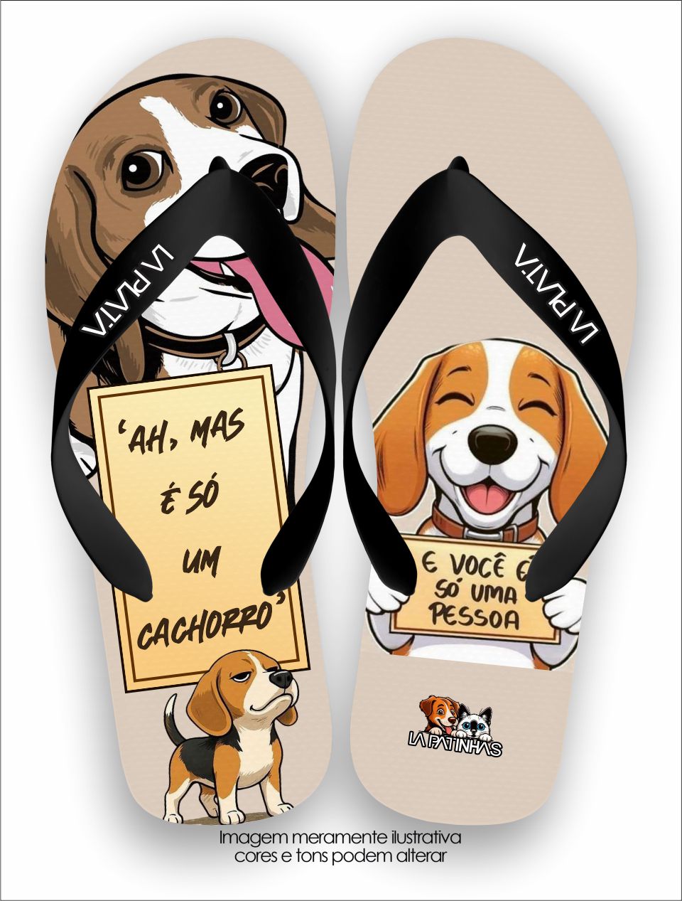 Chinelo Tradicional La Patinhas Dogs É Só Um Cachorro