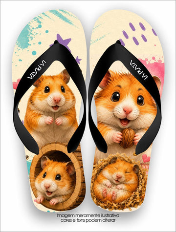 Chinelo Tradicional La Bicharada Hamsters Caramelo Baby