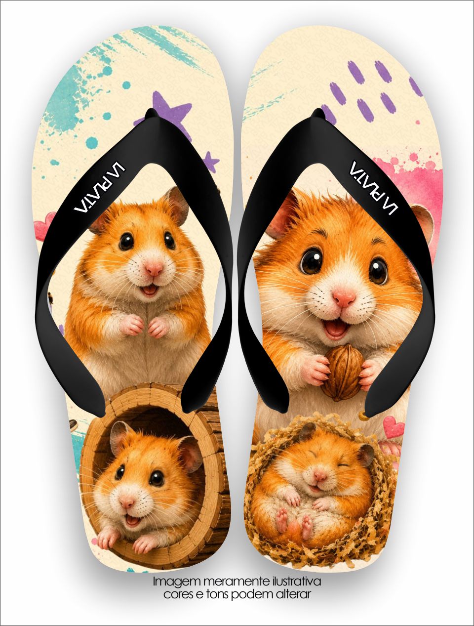 Chinelo Tradicional La Bicharada Hamsters Caramelo Baby