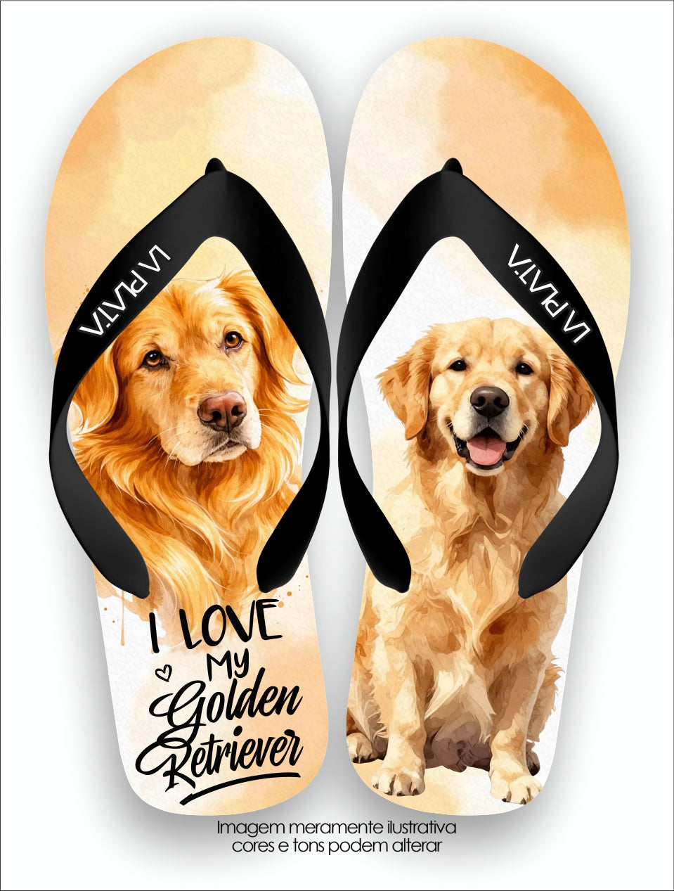 Chinelo Tradicional La Patinhas Dogs Golden Caramelo