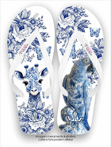 Chinelo Tradicional La feminina Girafa Blue Conforto Total