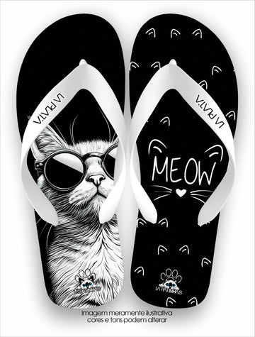 Chinelo Tradicional La Patinhas Cats Glasses