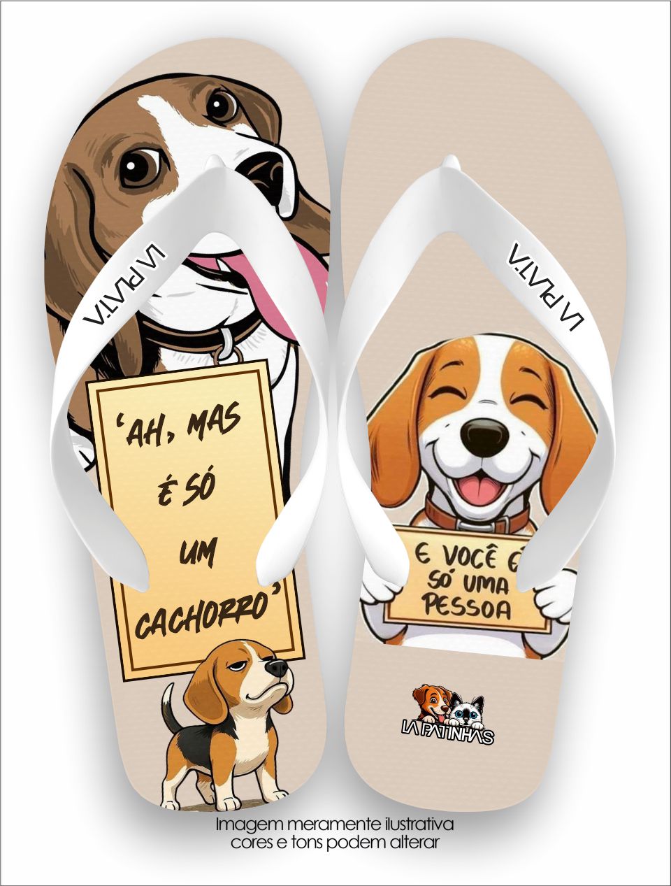 Chinelo Tradicional La Patinhas Dogs É Só Um Cachorro