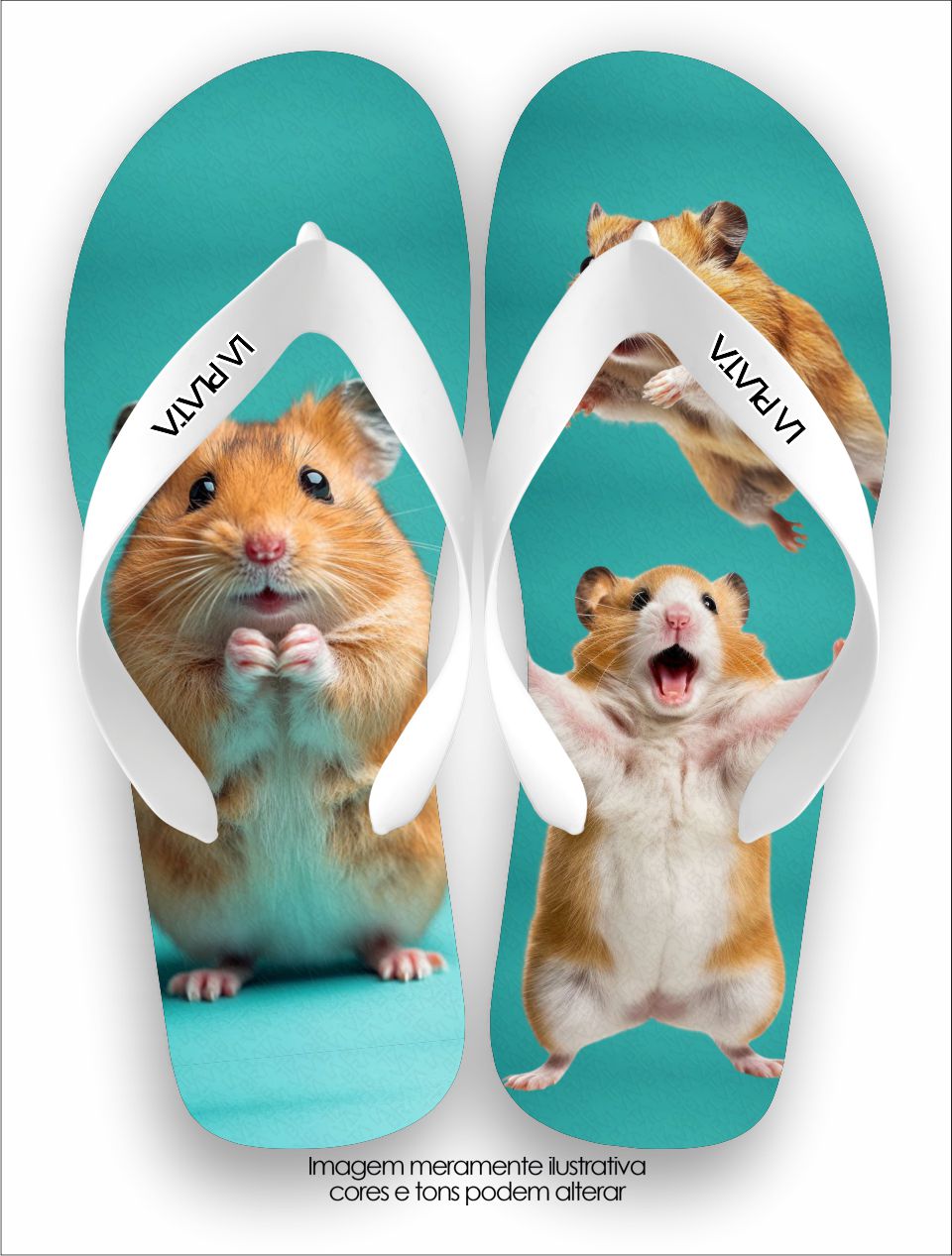 Chinelo Tradicional La Bicharada Hamsters Peludinhos