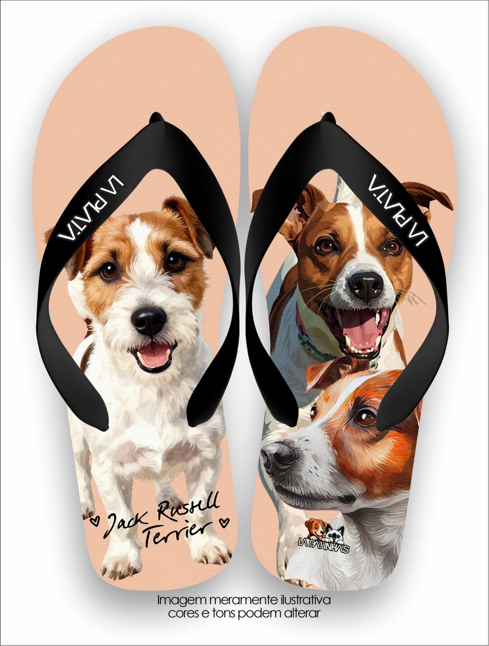 Chinelo Tradicional La Patinhas Dogs Jack Russell Terrier