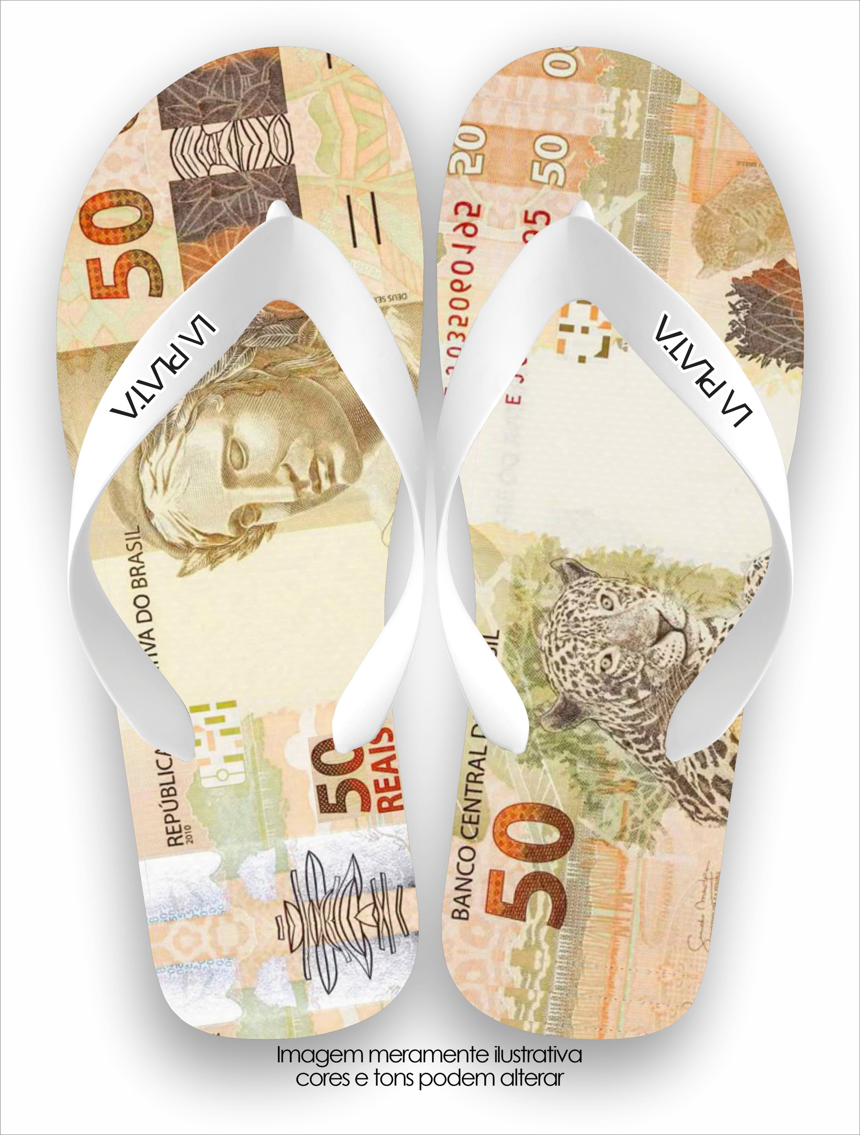 Chinelo Tradicional La Cédulas 50 Reais