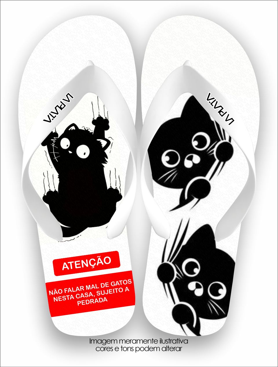 Chinelo Tradicional La Patinhas Cats Proibido falar mal de gato