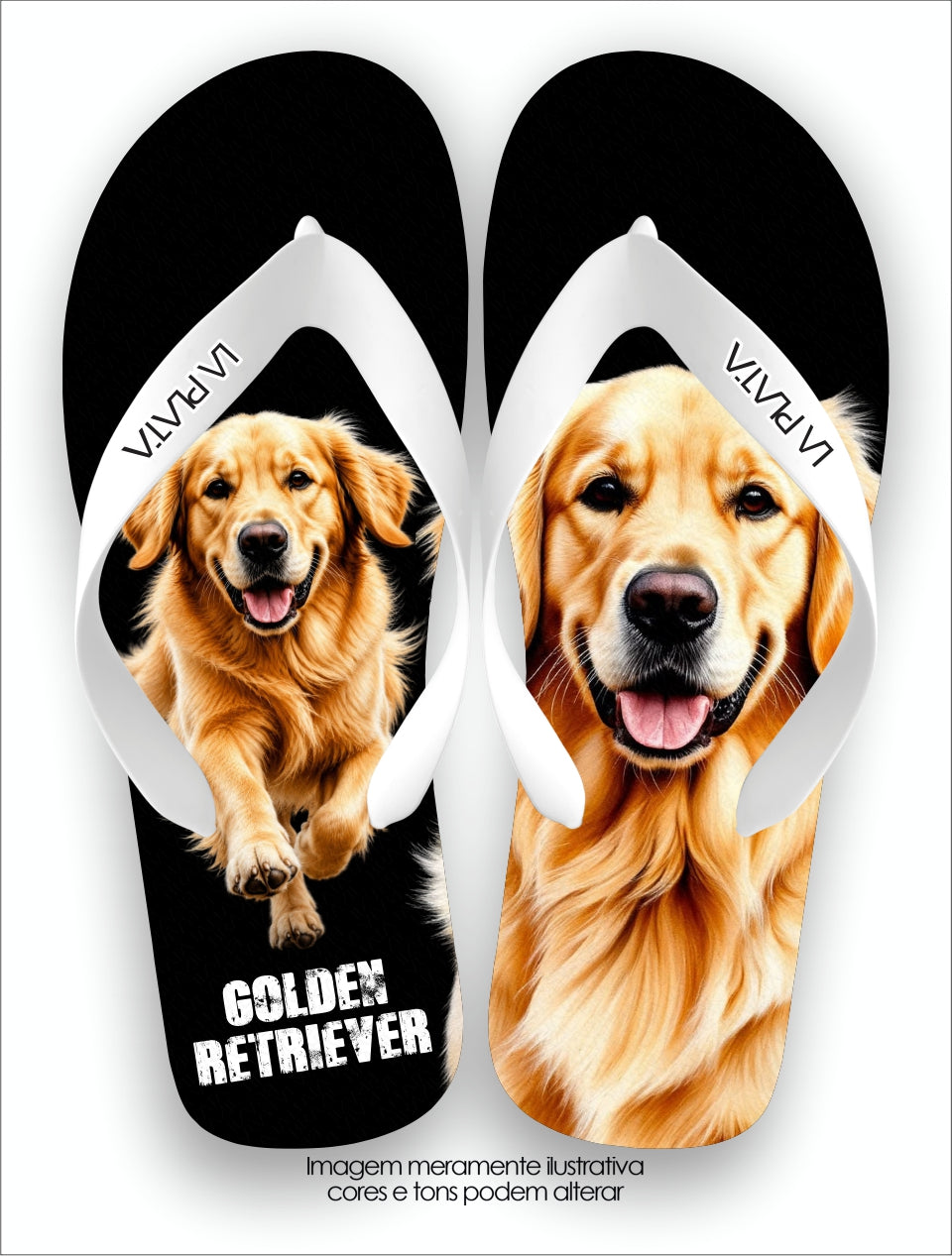 Chinelo Tradicional La Patinhas Dogs Golden Fofura Dourada