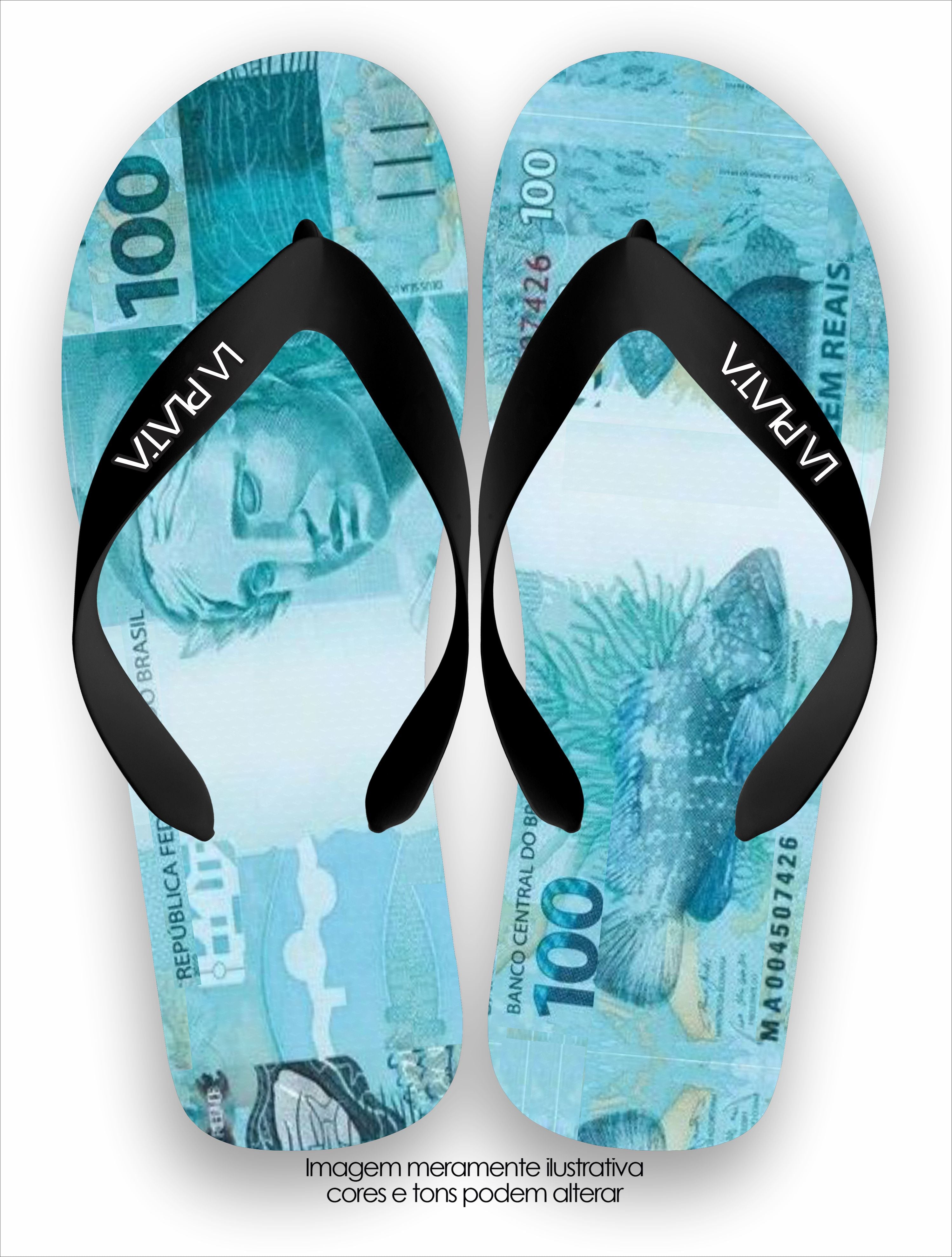 Chinelo Tradicional La Cédulas 100 Reais