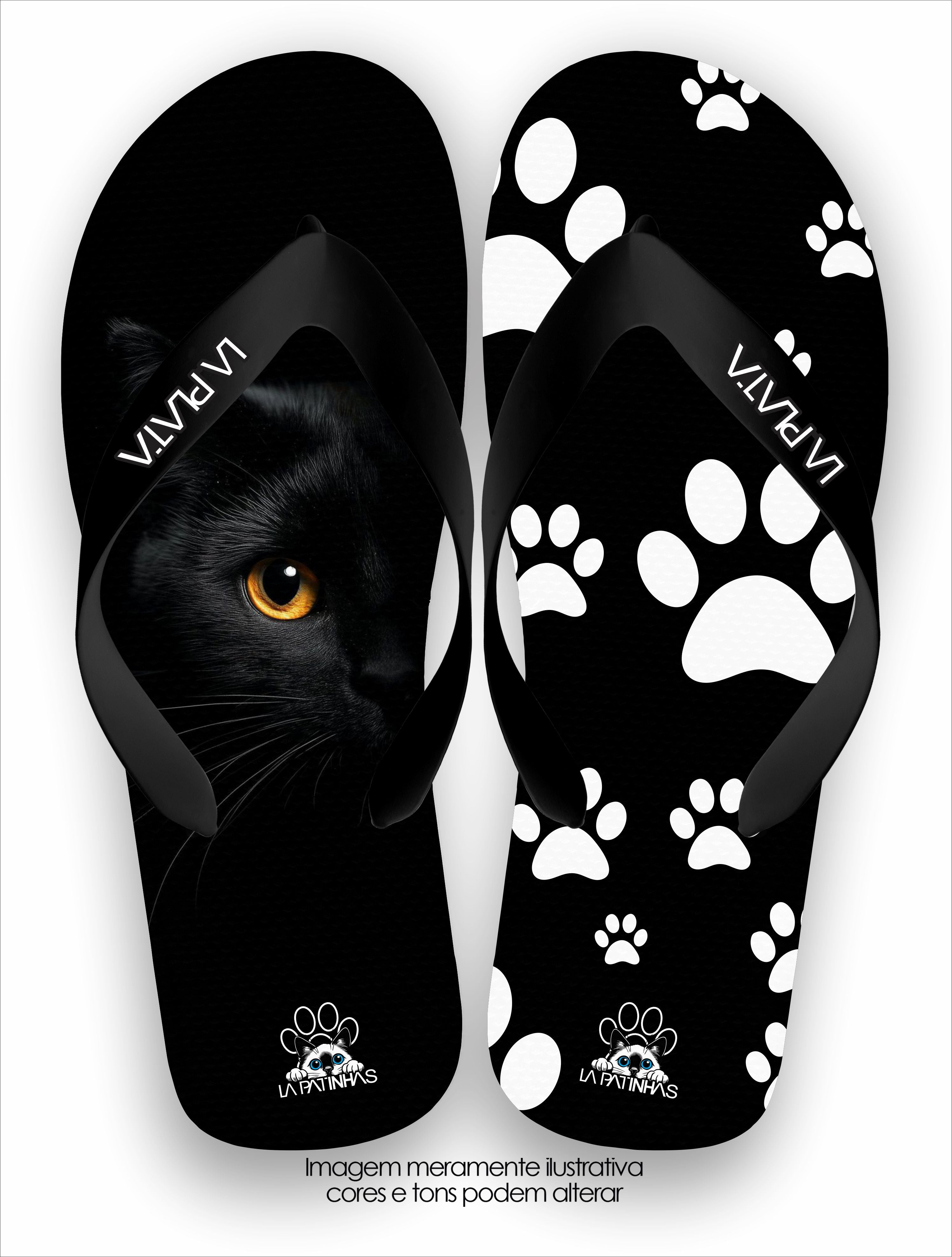 Chinelo Tradicional La Patinhas Cats Pegadas