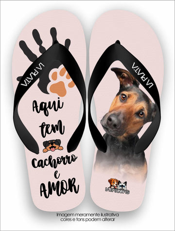 Chinelo Tradicional La Patinhas Dogs Cachorro & Amor