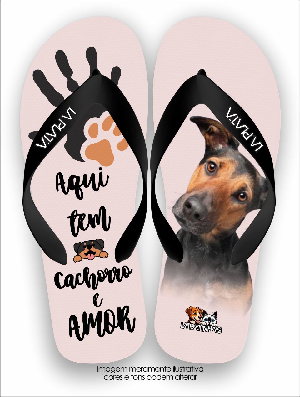 Chinelo Tradicional La Patinhas Dogs Cachorro & Amor