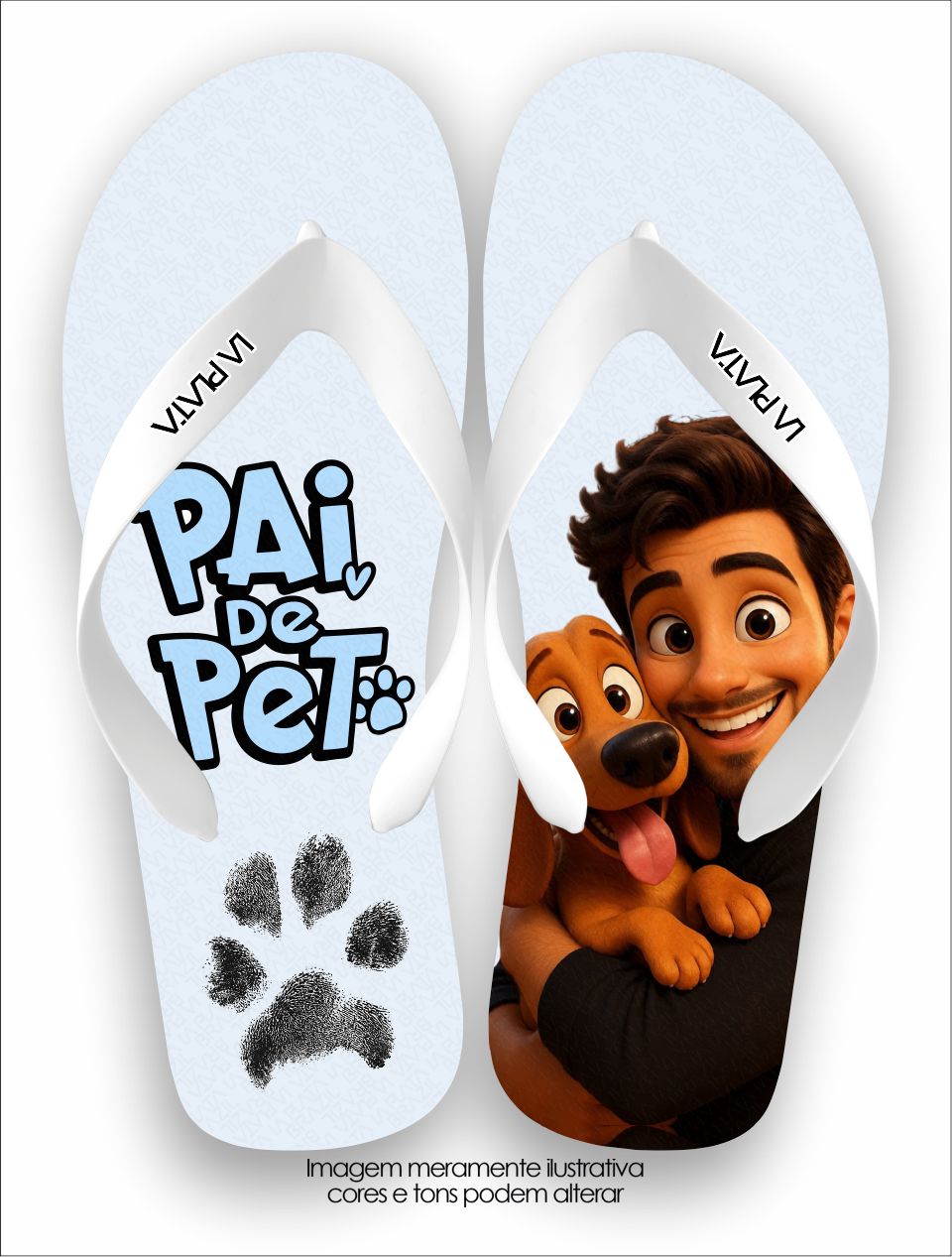 Chinelo Tradicional La Dia dos Pais Pai de Pet
