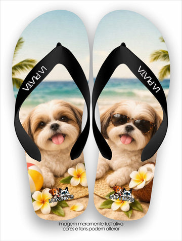 Chinelo Tradicional La Patinhas Dogs Praia & Shih Tzu