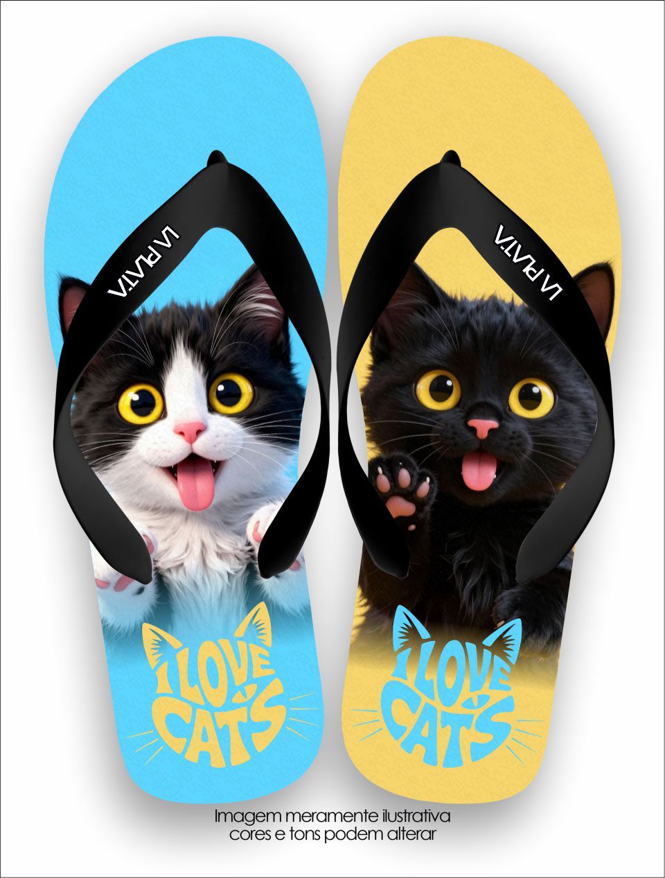 Chinelo Tradicional La Patinhas Cats Gatos Filhotinhos