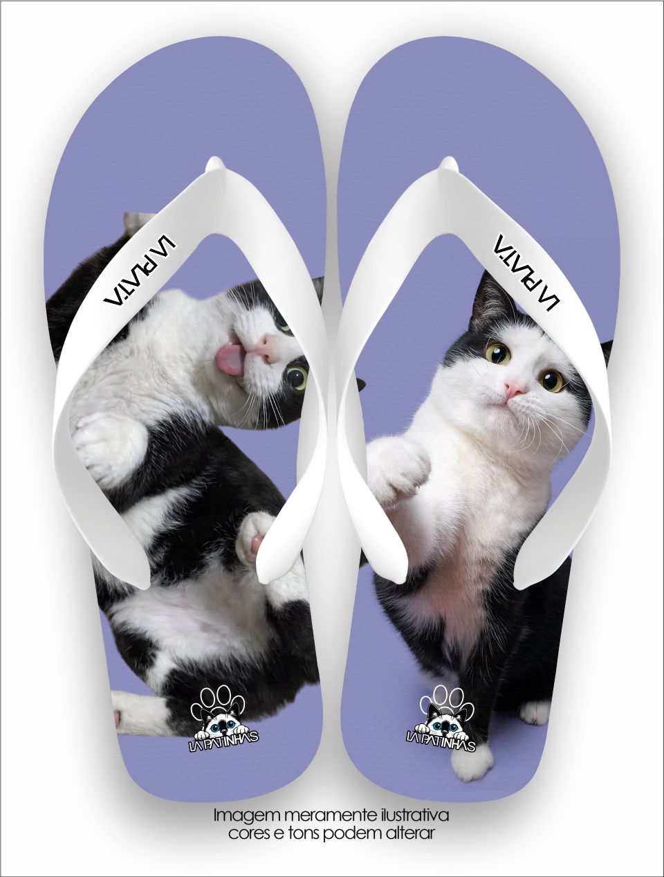 Chinelo Tradicional La Patinhas Cats Violet