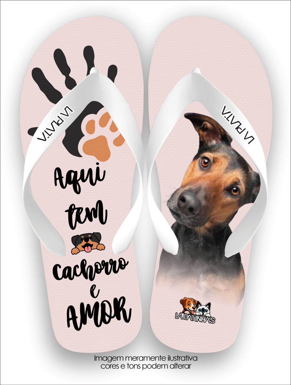 Chinelo Tradicional La Patinhas Dogs Cachorro & Amor