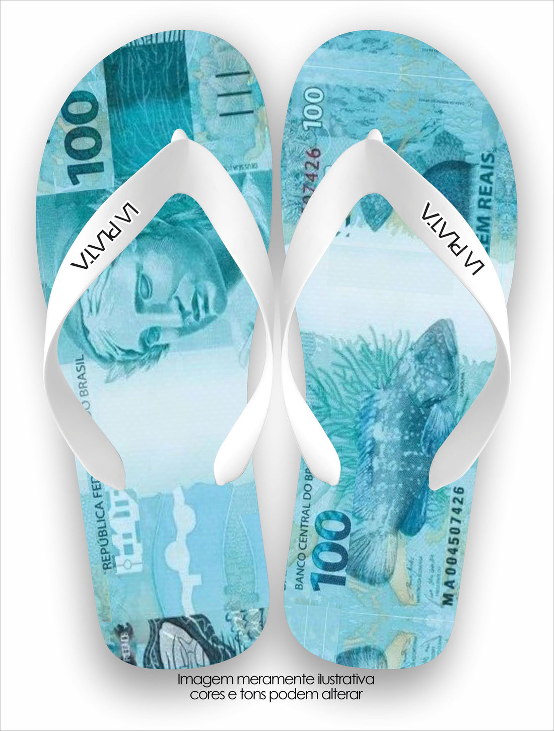 Chinelo Tradicional La Cédulas 100 Reais