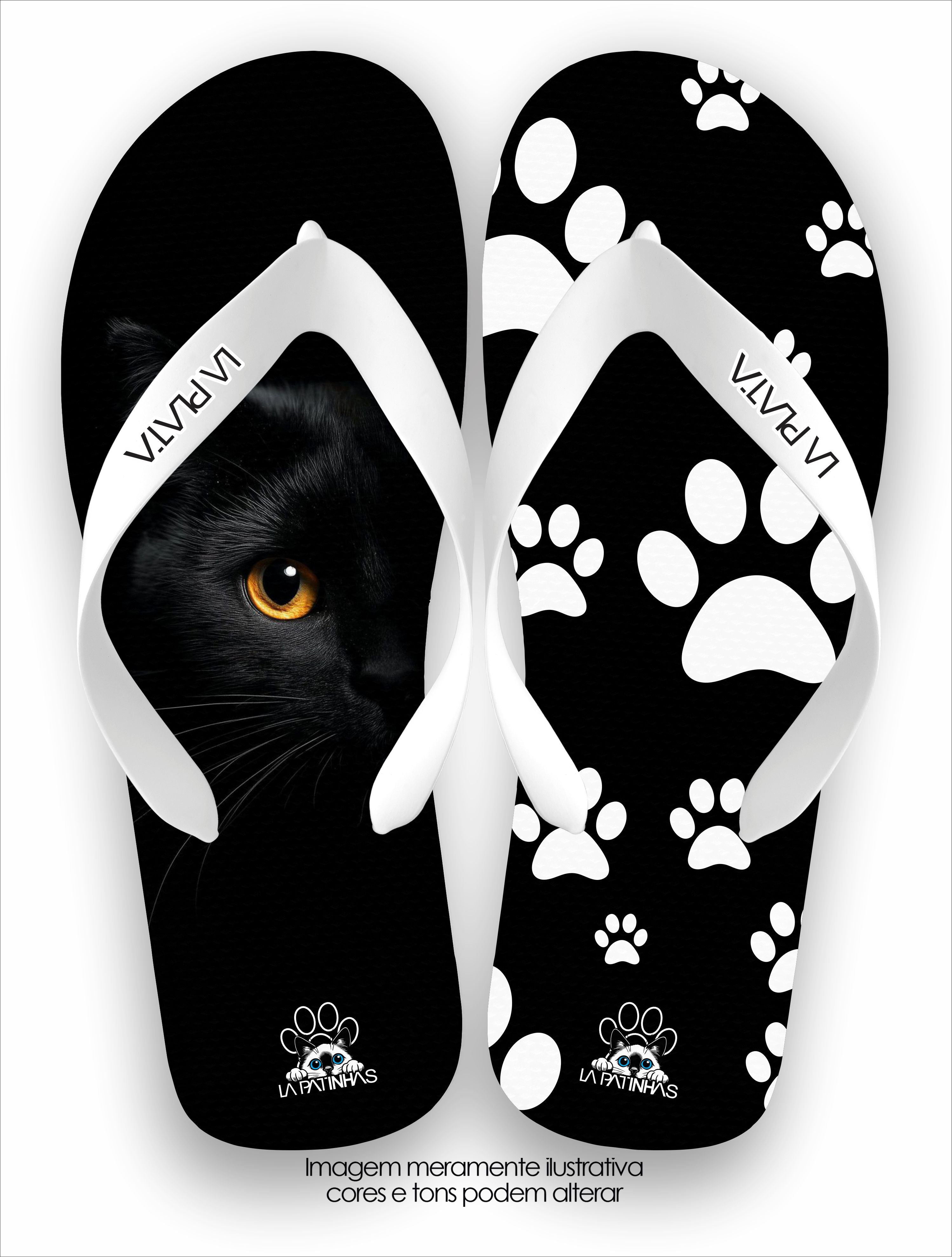 Chinelo Tradicional La Patinhas Cats Pegadas