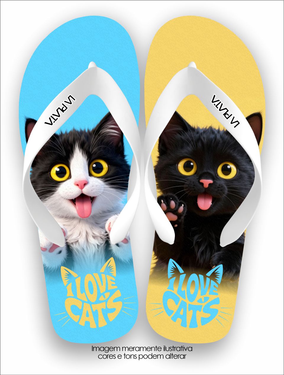 Chinelo Tradicional La Patinhas Cats Gatos Filhotinhos