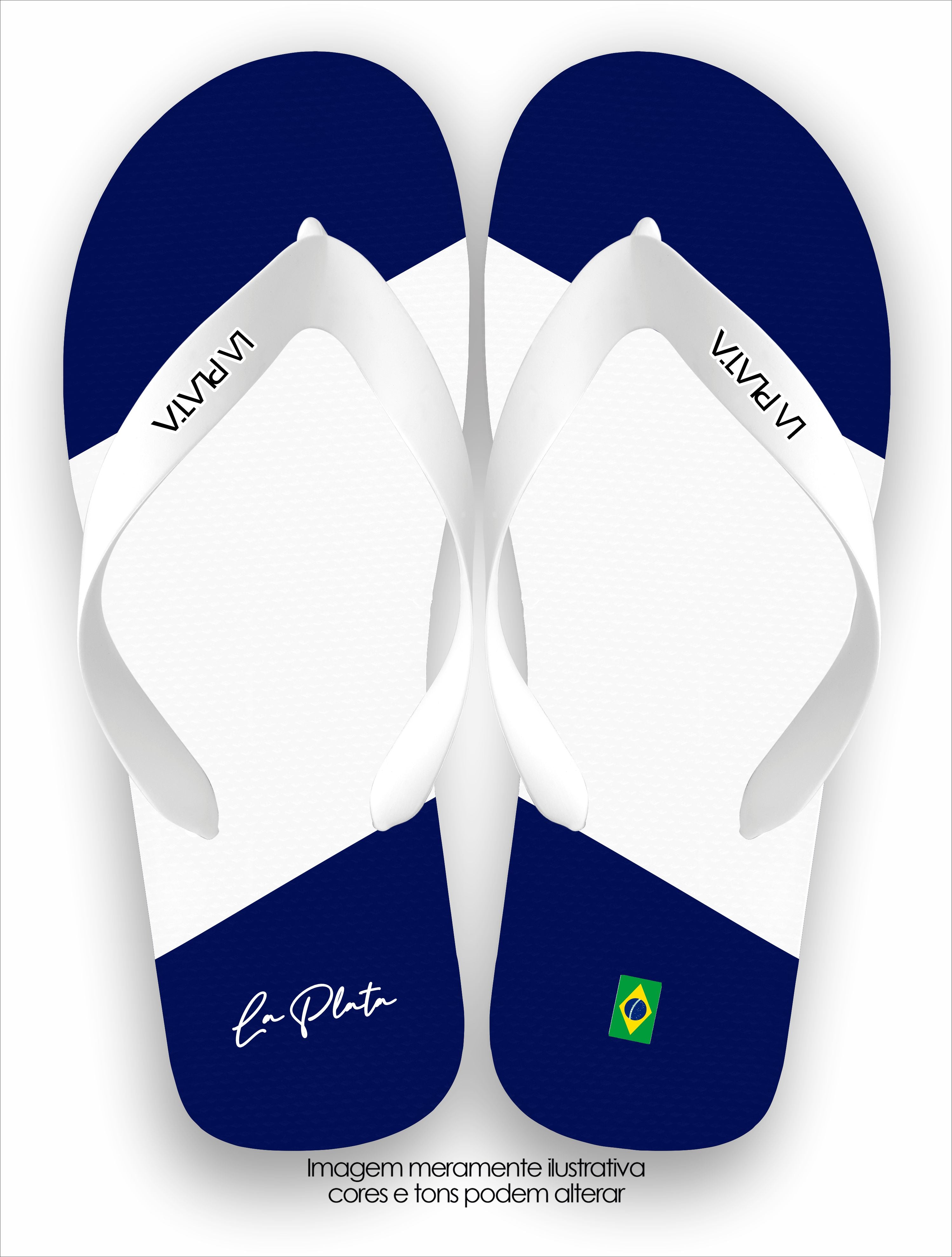 Chinelo La Plata La Masculina BlueWhite