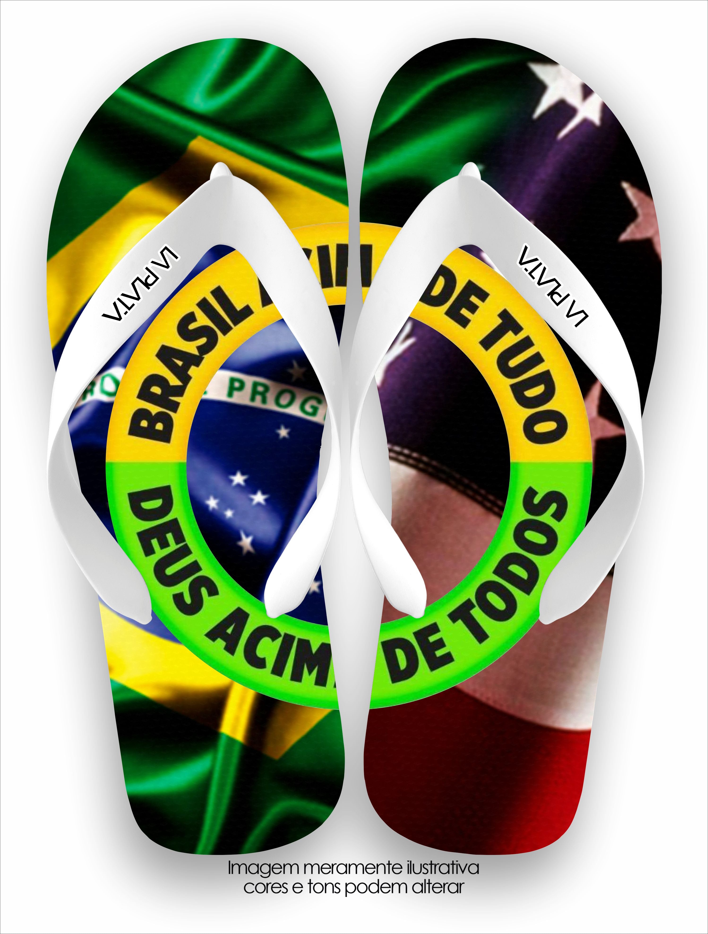 Chinelo Tradicional Brasil Acima de Tudo Deus Acima de Todos