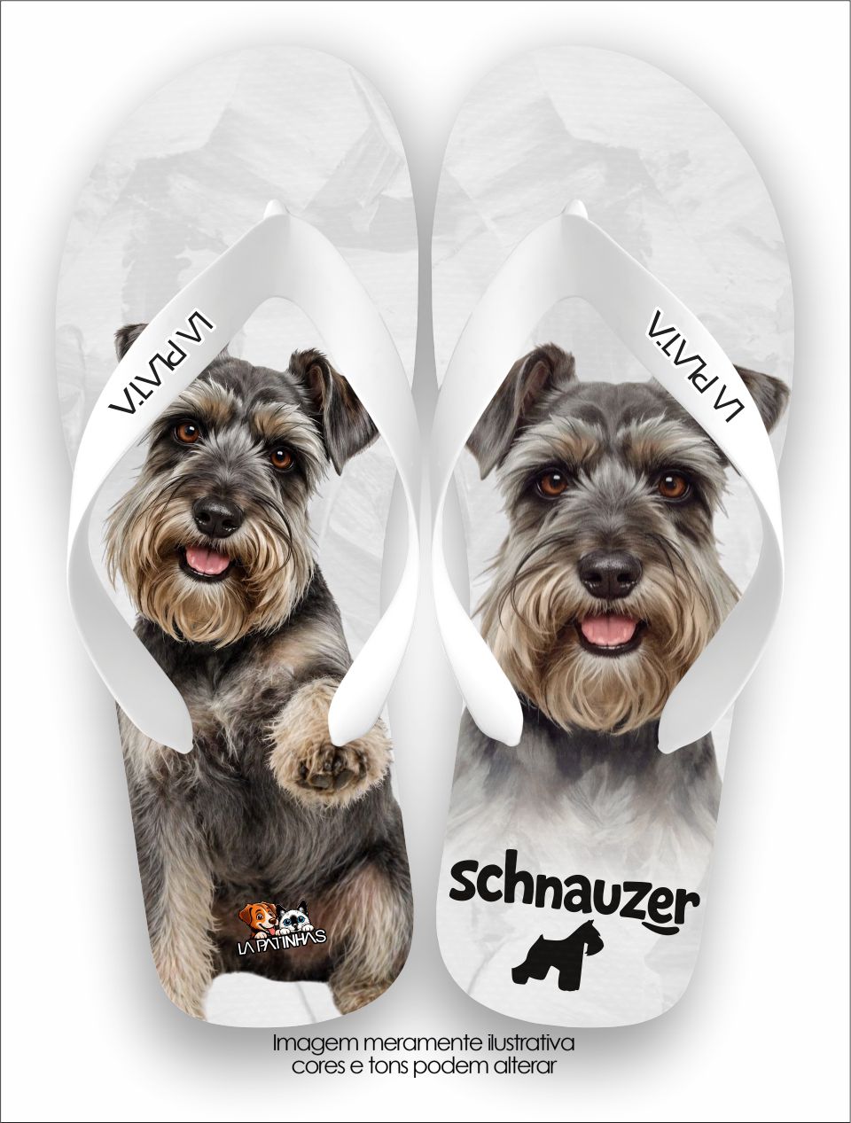 Chinelo Tradicional La Patinhas Dogs Schnauzer