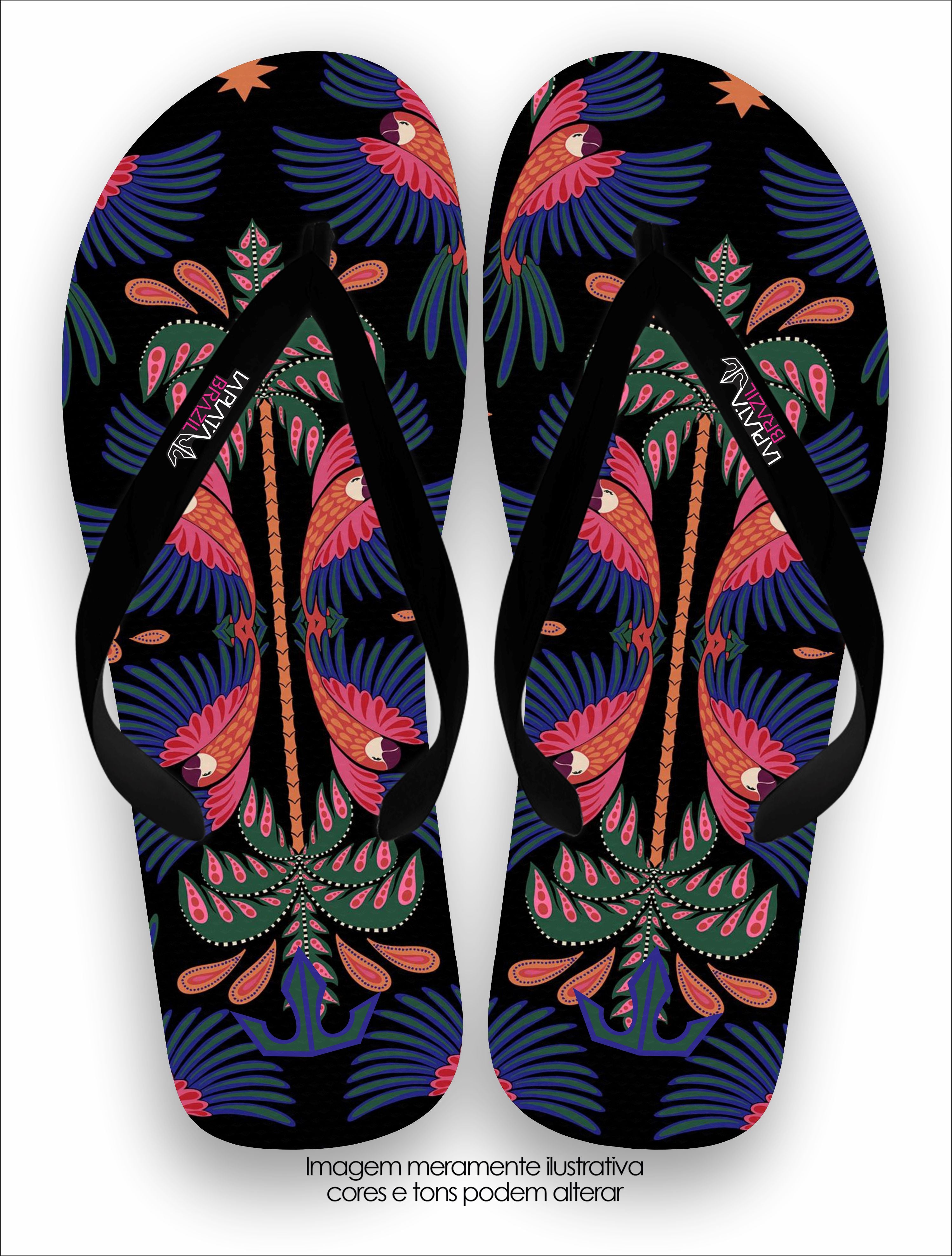 Chinelo Tradicional La Feminina Araras tribal Conforto Total