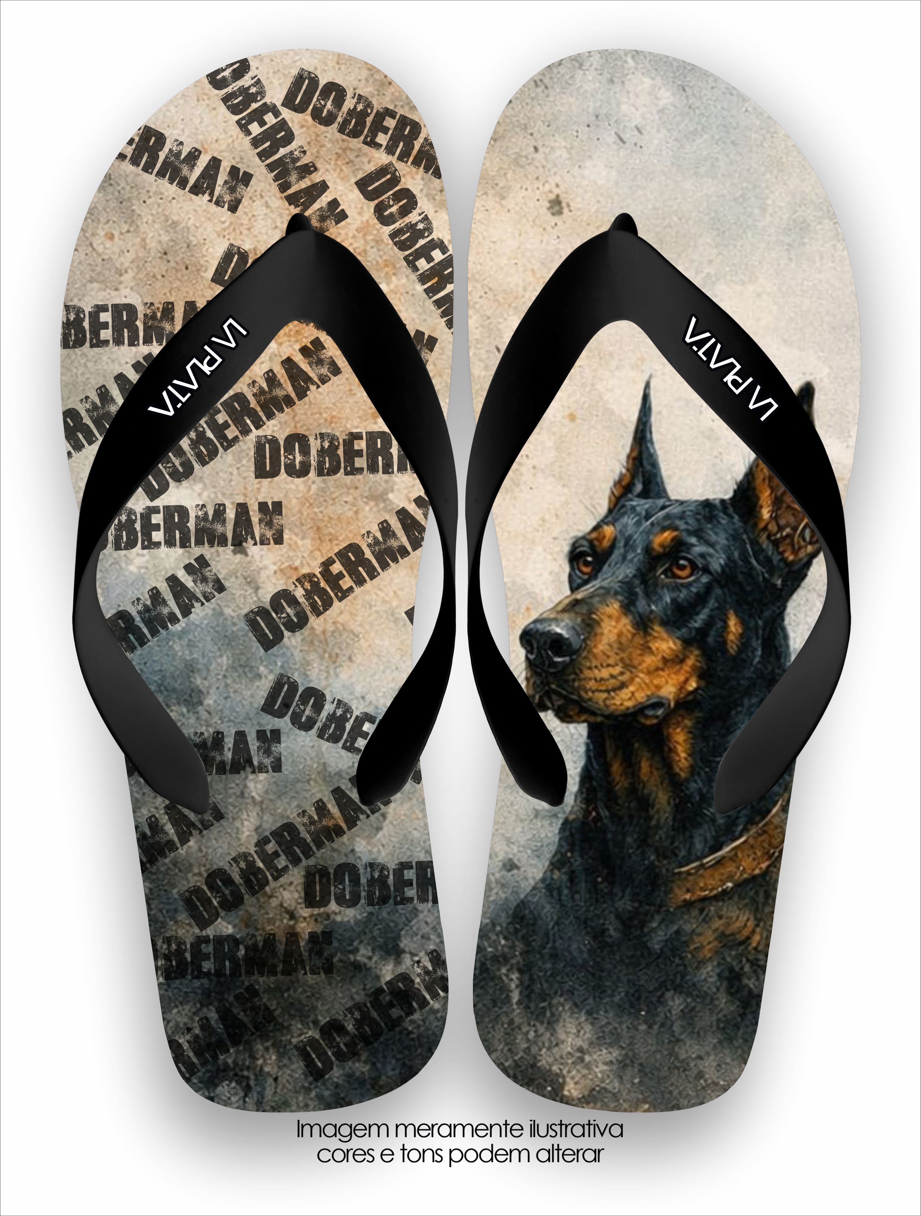 Chinelo Tradicional La Patinhas Dogs Doberman
